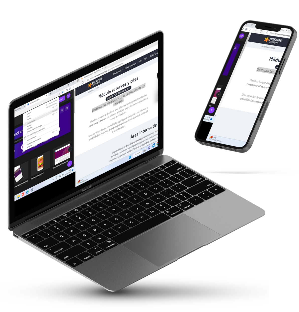 Vista del módulo de reservas